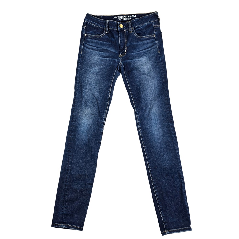 American Eagle Jegging Women 6 Regular Blue Super Stretch Dark Wash Skinny Jeans